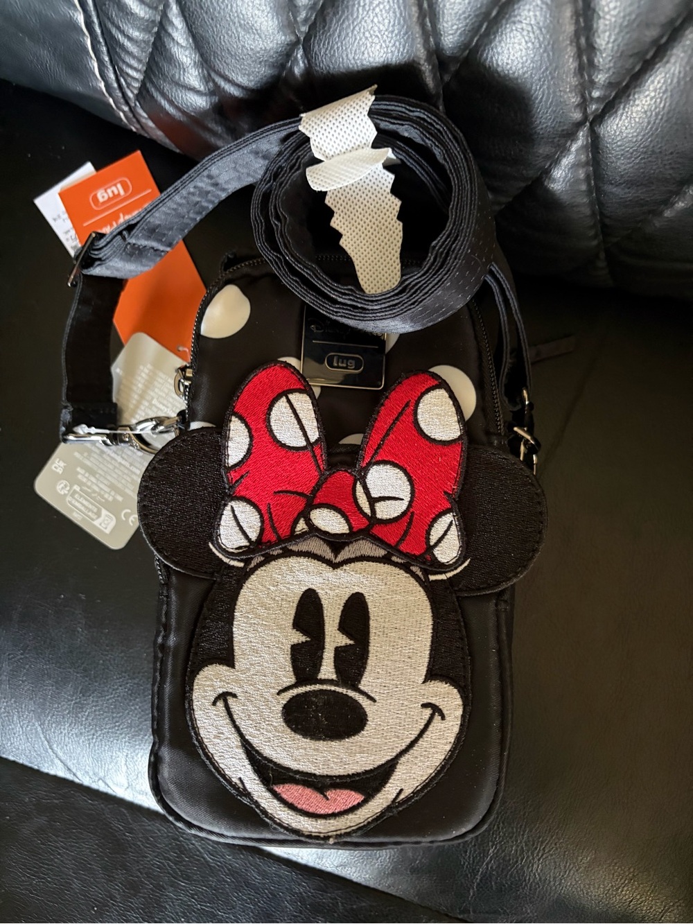 Disney Parks Lugs Minnie Mouse Big Face Skeeter Mini Crossbody/Belt Bag